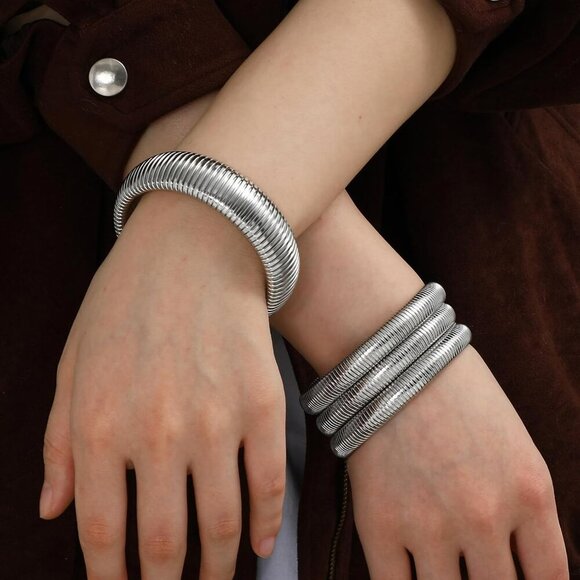 Gold Bracelets for Women, Gold Bangles for Women Chunky Bangle Bracelets for Wom - Picture 2 of 5